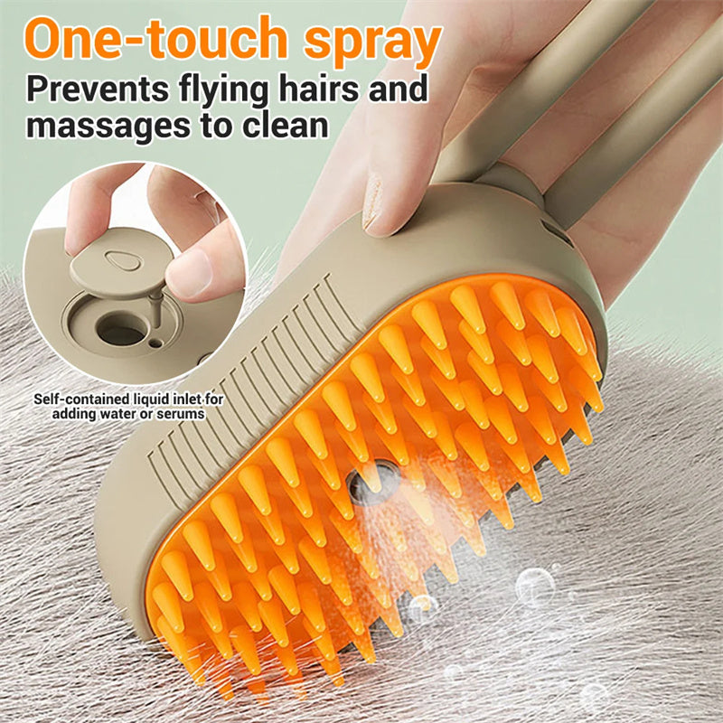π¨πΎ 3-in-1 Electric Steam Pet Brush β Comb, Detangle & Massage in One!