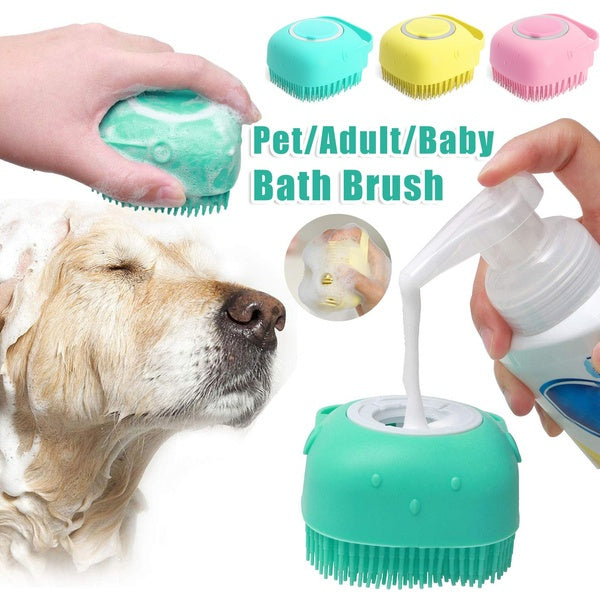 π§΄πΆ 2-in-1 Silicone Pet Bath & Massage Brush β Shampoo Dispenser Built-In!