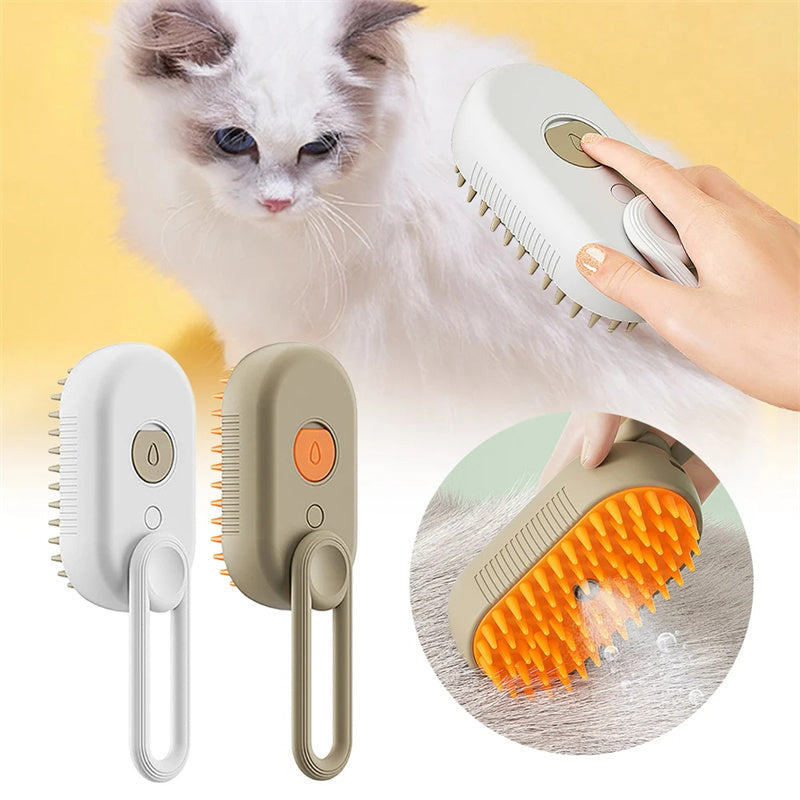 π¨πΎ 3-in-1 Electric Steam Pet Brush β Comb, Detangle & Massage in One!