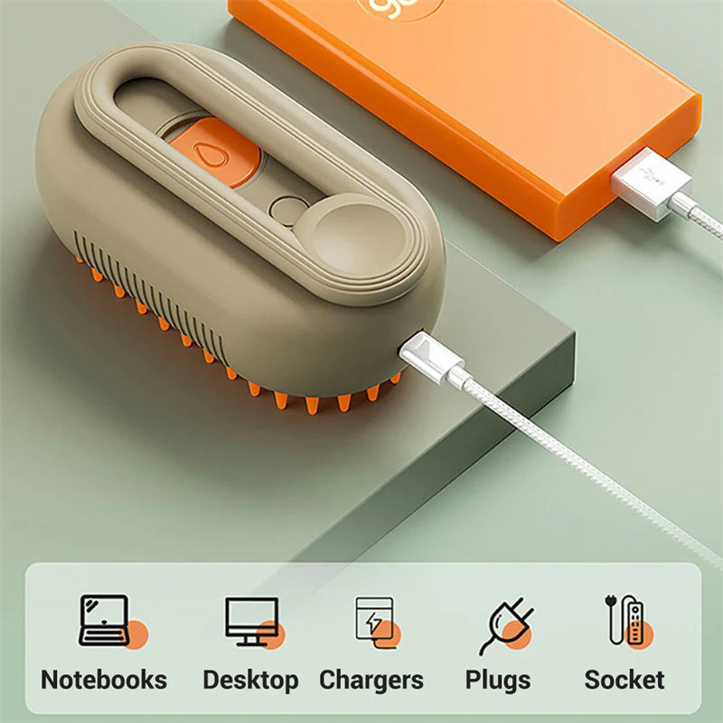 π¨πΎ 3-in-1 Electric Steam Pet Brush β Comb, Detangle & Massage in One!