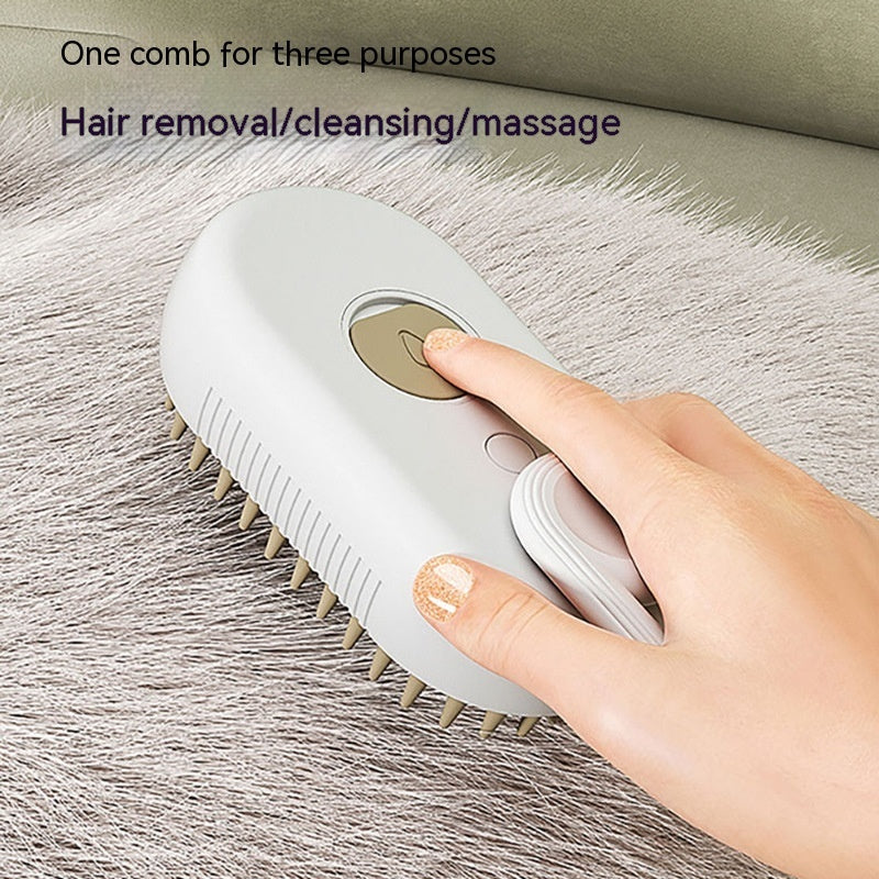π¨πΎ 3-in-1 Electric Steam Pet Brush β Comb, Detangle & Massage in One!