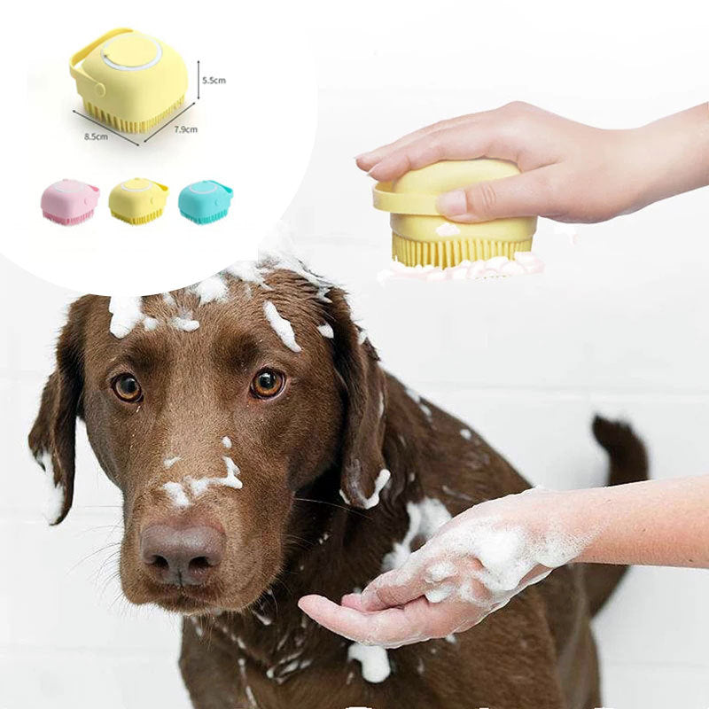 π§΄πΆ 2-in-1 Silicone Pet Bath & Massage Brush β Shampoo Dispenser Built-In!