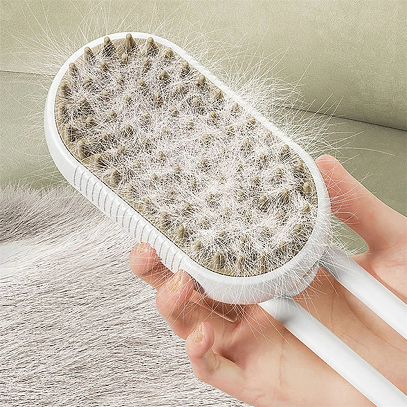 π¨πΎ 3-in-1 Electric Steam Pet Brush β Comb, Detangle & Massage in One!