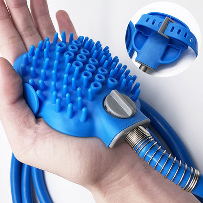 🚿🐕 Outdoor Pet Shower Bath Brush – Portable 2.5M Hose w/ Adapters!