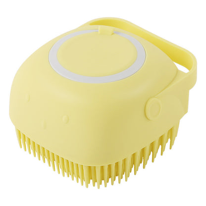 🧴🐶 2-in-1 Silicone Pet Bath & Massage Brush – Shampoo Dispenser Built-In!