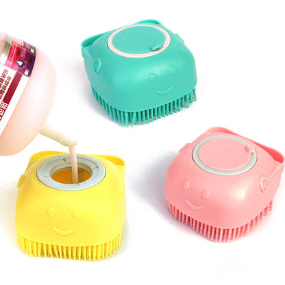 🧴🐶 2-in-1 Silicone Pet Bath & Massage Brush – Shampoo Dispenser Built-In!