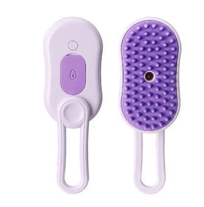 💨🐾 3-in-1 Electric Steam Pet Brush – Comb, Detangle & Massage in One!